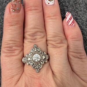 SARDA White Moissanite Sterling Silver Ring, Size 10